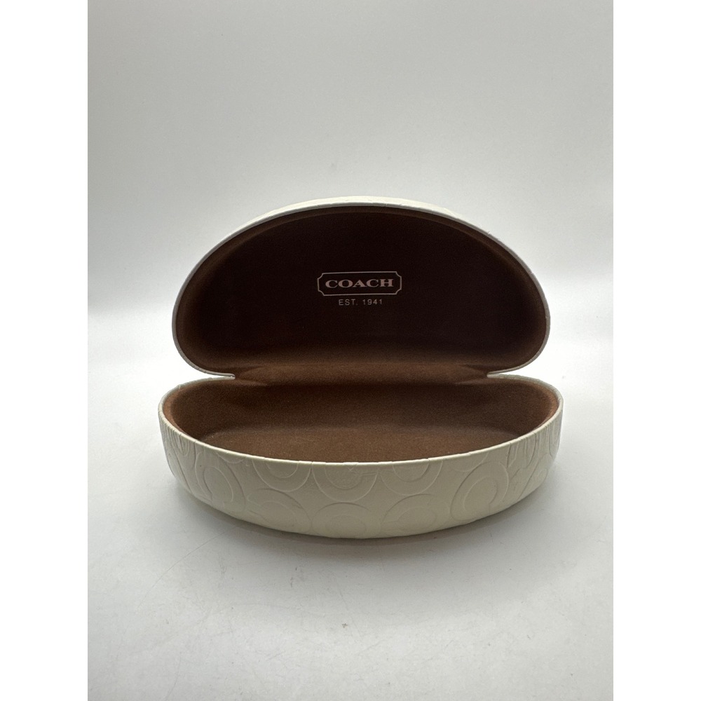 Coach Signature C‎ Monogram Hard Shell Eyeglasses Case Cream